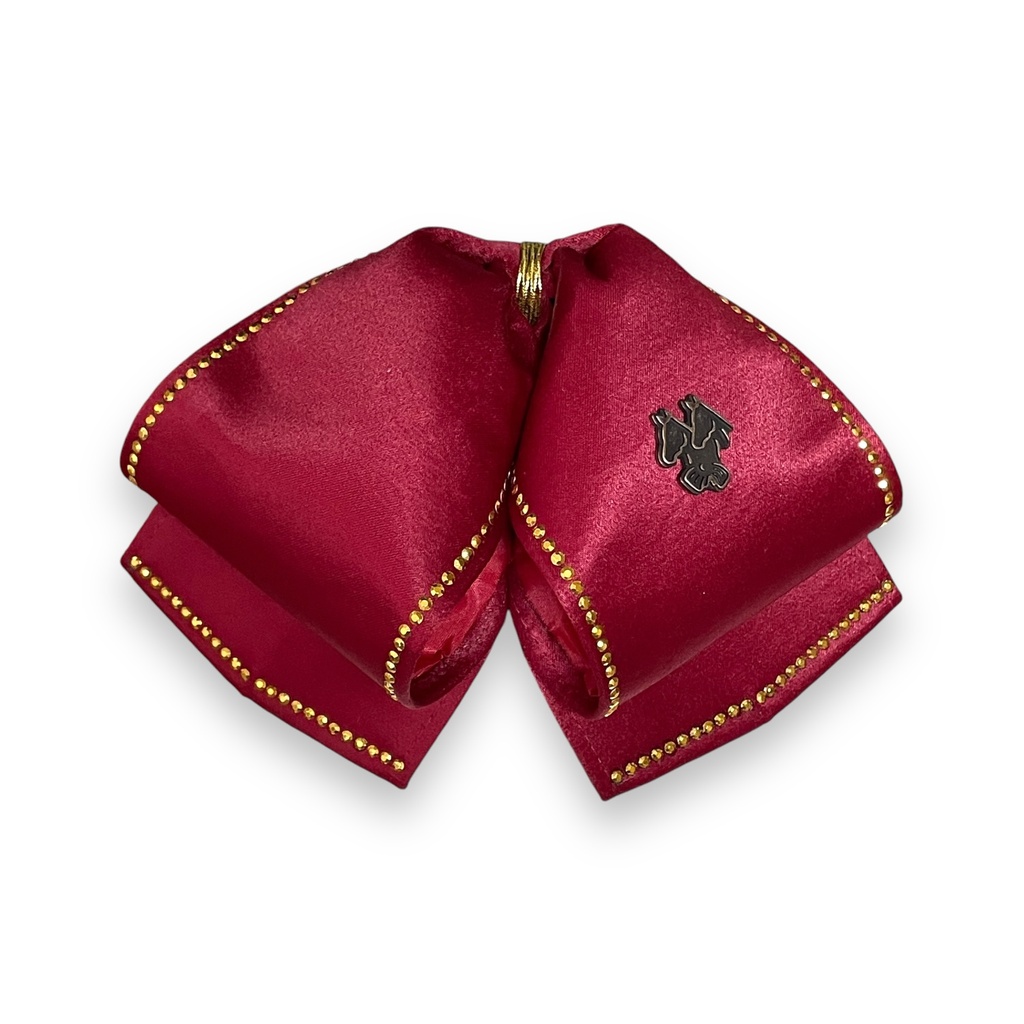 MOÑO ROJO LISO CON PIEDRAS