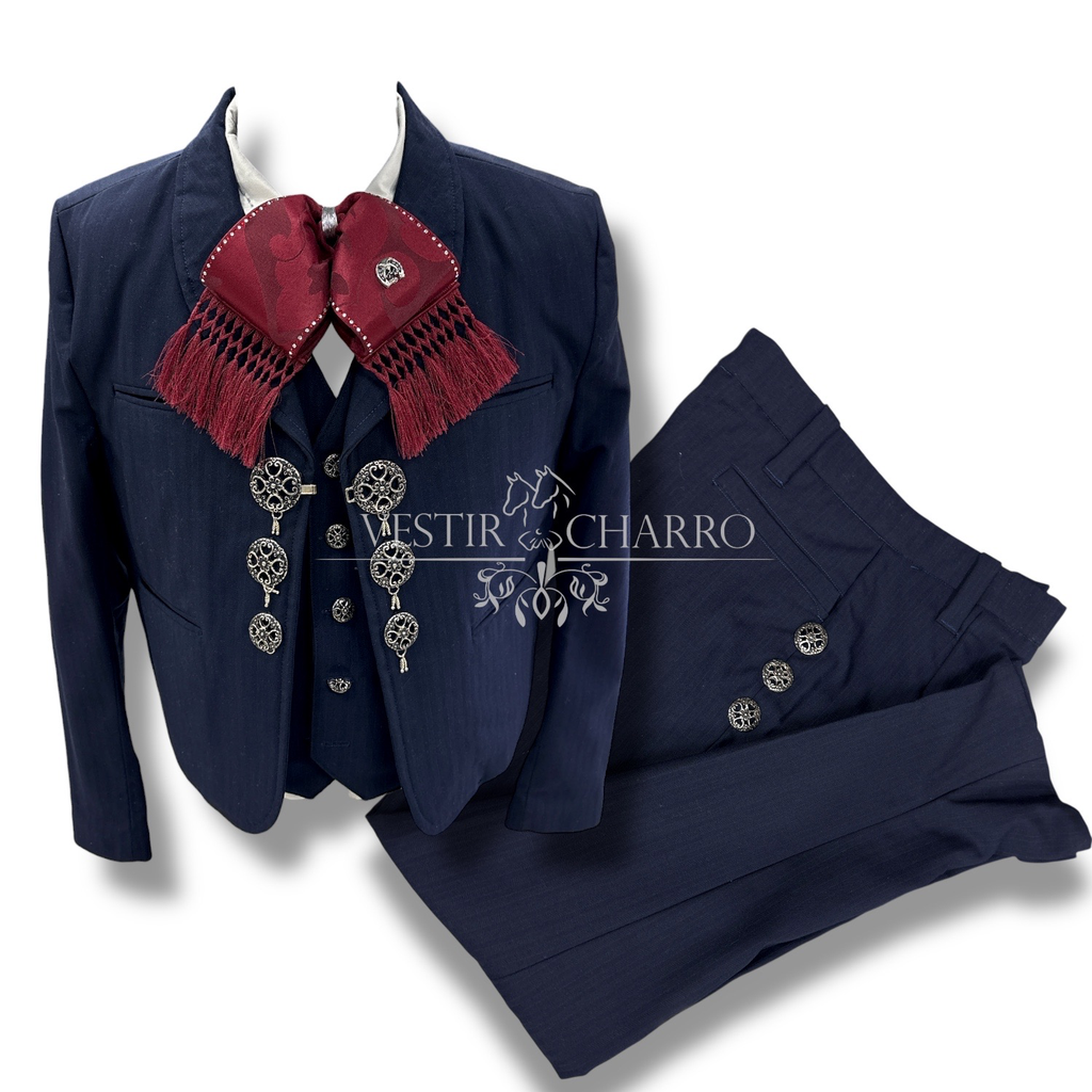 TRAJE LISO AZUL MEDIA GALA TALLA L, 40X32