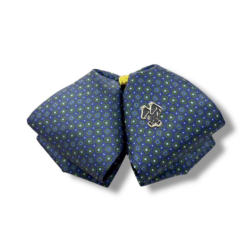 MOÑO AZUL CON DISEÑO JUVENIL 