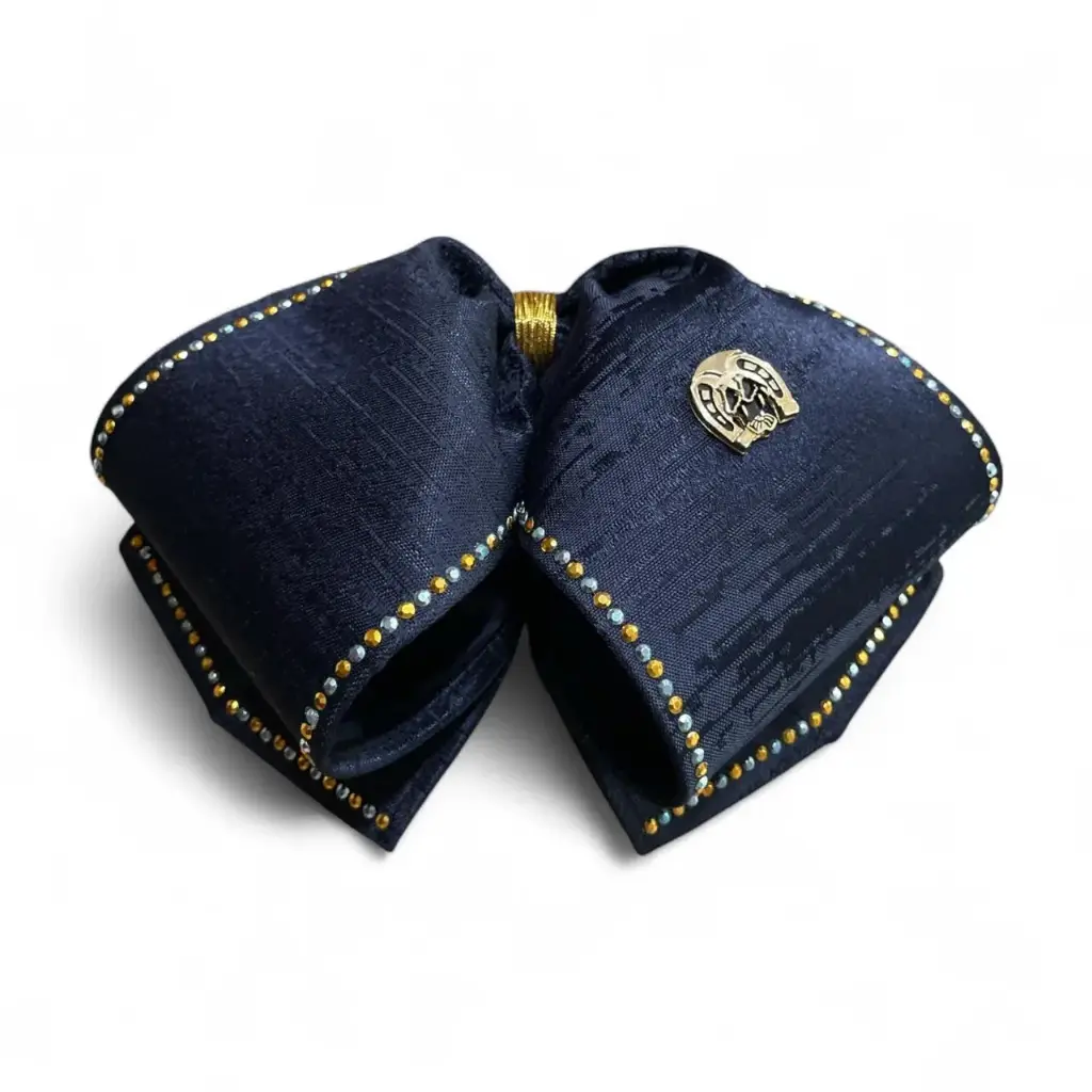 MOÑO AZUL LISO CON PIEDRAS ADULTO