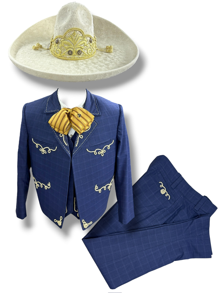 TRAJE-S LISTON AZUL GALA COMPLETA VC TALLA M, 40X31