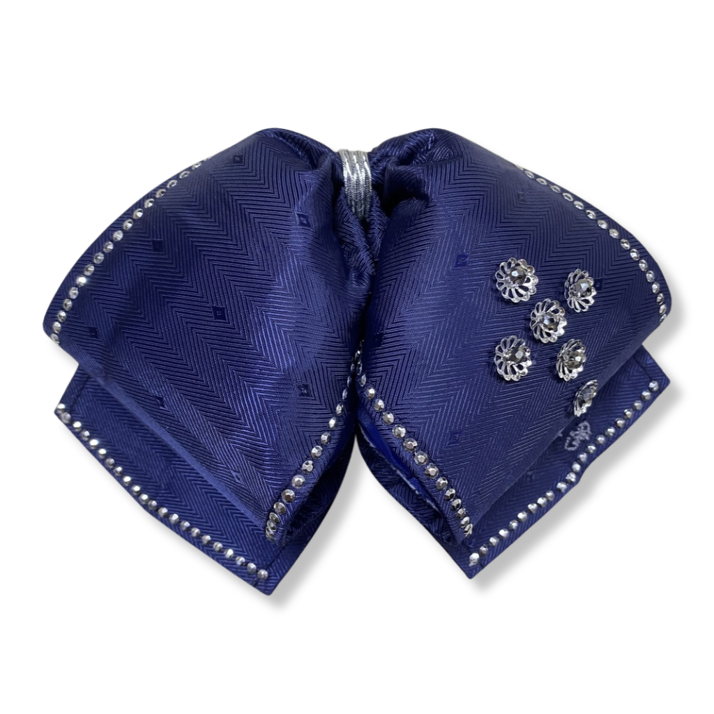 MOÑO AZUL CON BIES Y PIEDRAS NIÑO 8-10  (Opción 1)