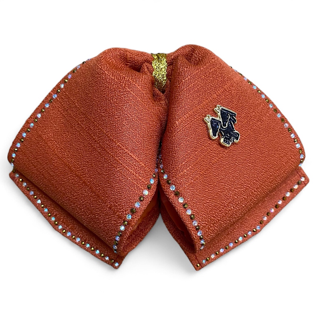 MOÑO NARANJA LISO CON PIEDRAS