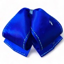 MOÑO AZUL LISO CON PIEDRAS 