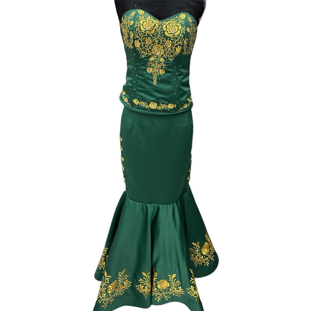 VESTIDO CORTE SIRENA CON CORSET 