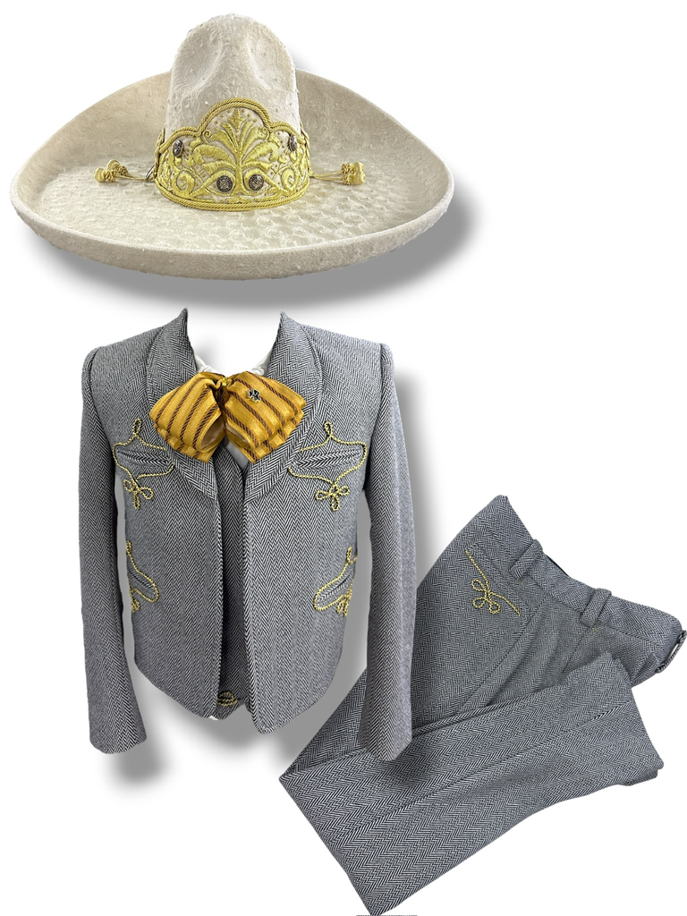 TRAJE S LISTON GRIS RAYADO GALA COMPLETA S, 36X30