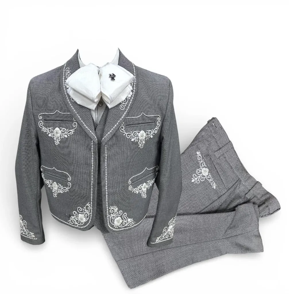 TRAJE CANUTILLO GRIS OJO DE PERDIZ GALA COMPLETA TALLA M, 34X32