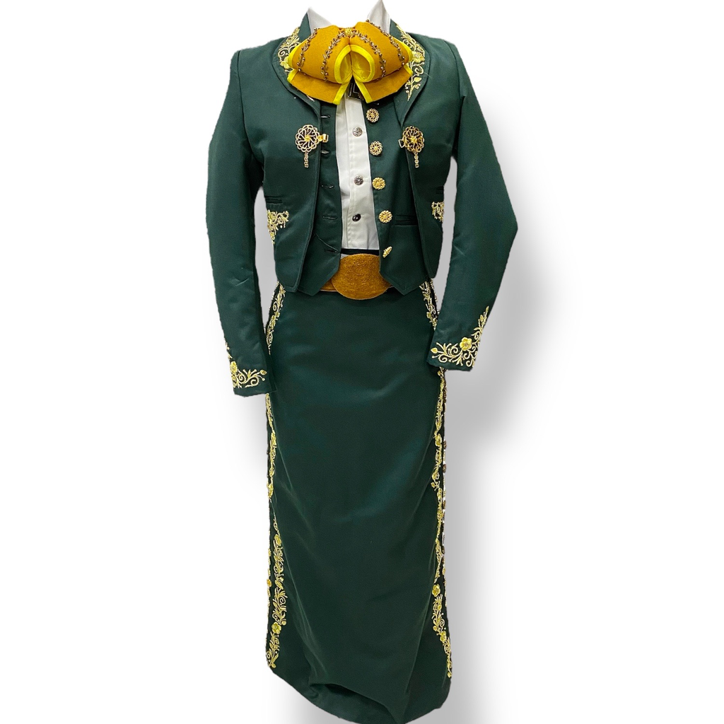 TRAJE DAMA CANUTILLO  VERDE GALA COMPLETA 