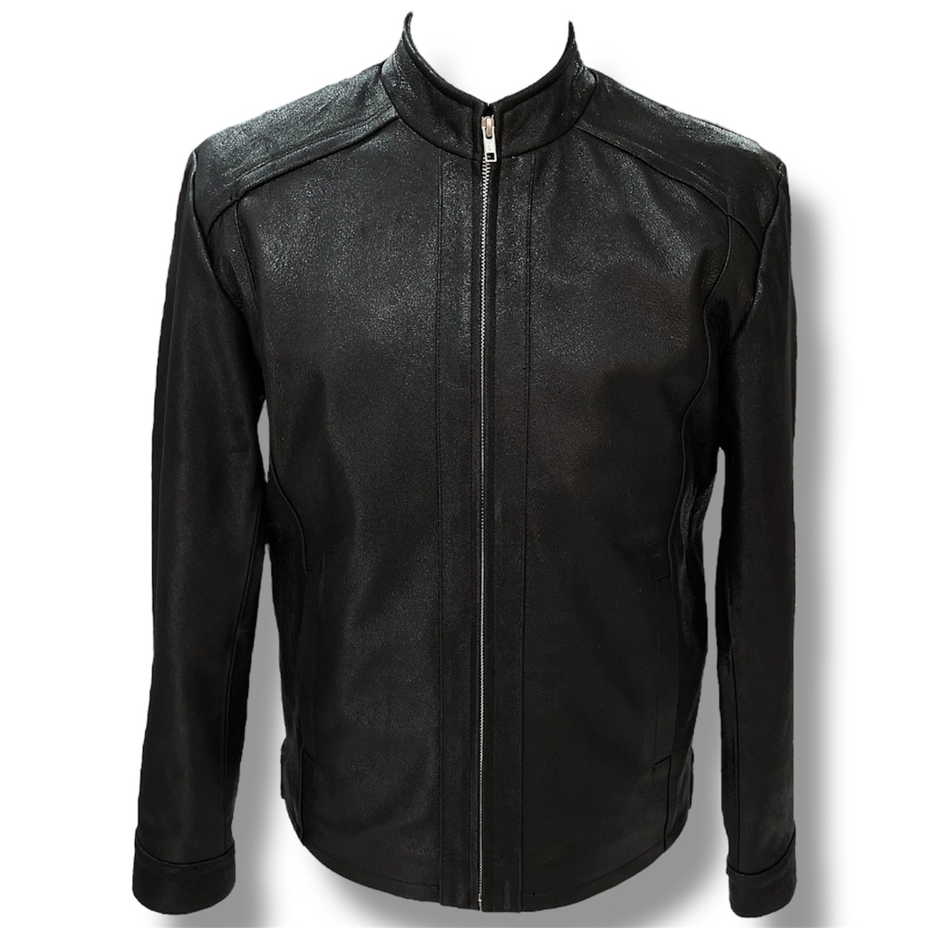 CHAMARRA DE PIEL BECERRO CRAQUELADA