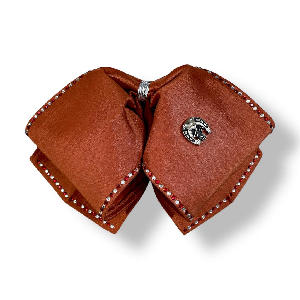 MOÑO NARANJA LISO CON PIEDRAS