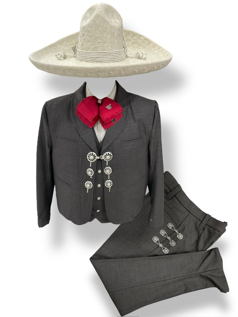 TRAJE LISO GRIS MEDIA GALA TALLA XL, 38X34