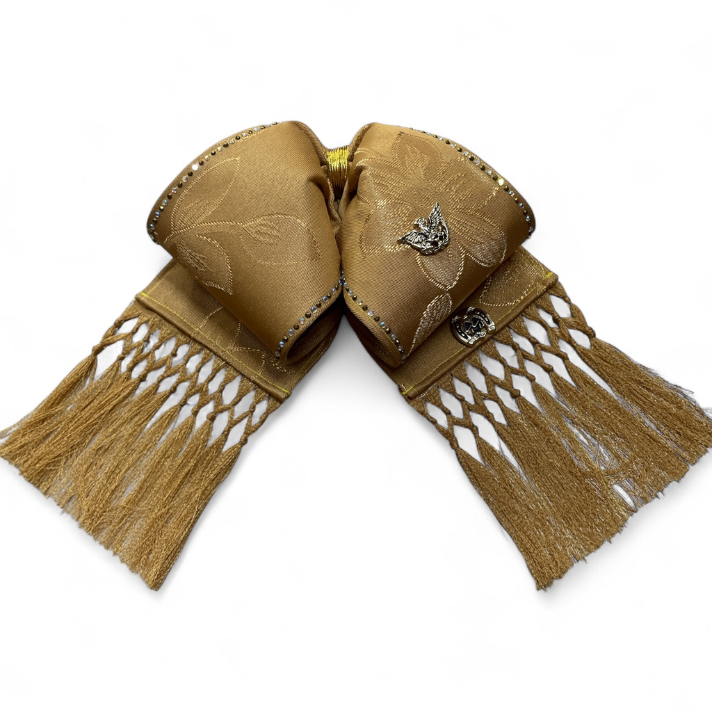 MOÑO DORADO CON BARBAS Y PIEDRA ADULTO (Opción 6)