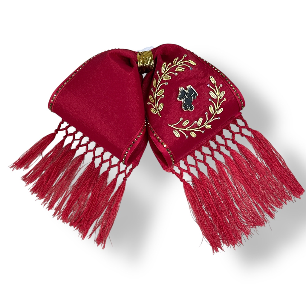 MOÑO ROJO BORDADO EN CANUTILLO