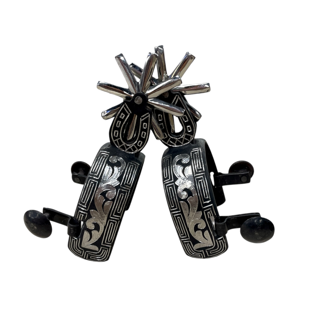 ESPUELA PAVONADA NEGRA CON RODAJA ANCHA (Opcion 1)