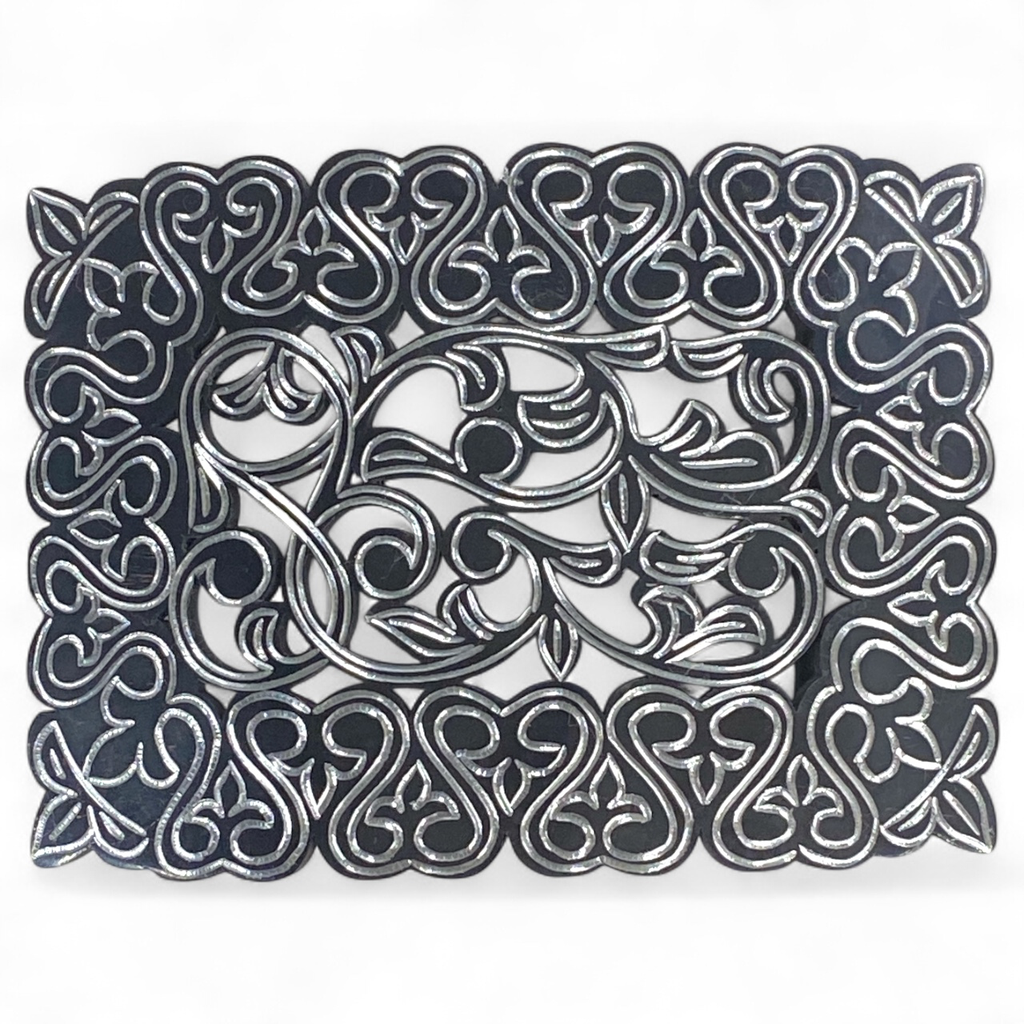 HEBILLA CALADA PAVON NEGRO