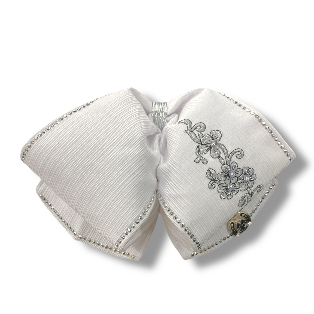 MOÑO BLANCO BORDADO CON PIEDRAS ADULTO