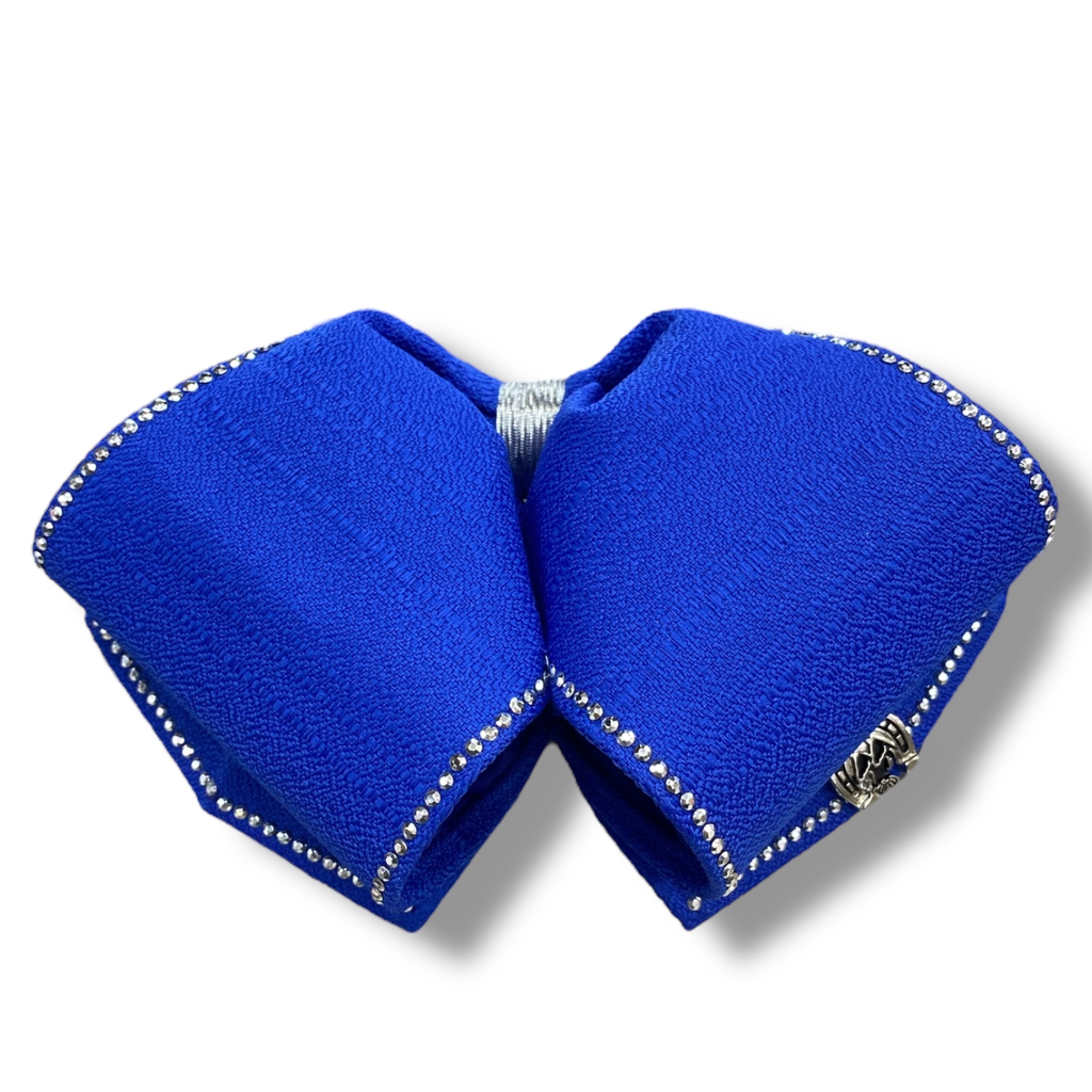 MOÑO AZUL LISO CON PIEDRAS ADULTO