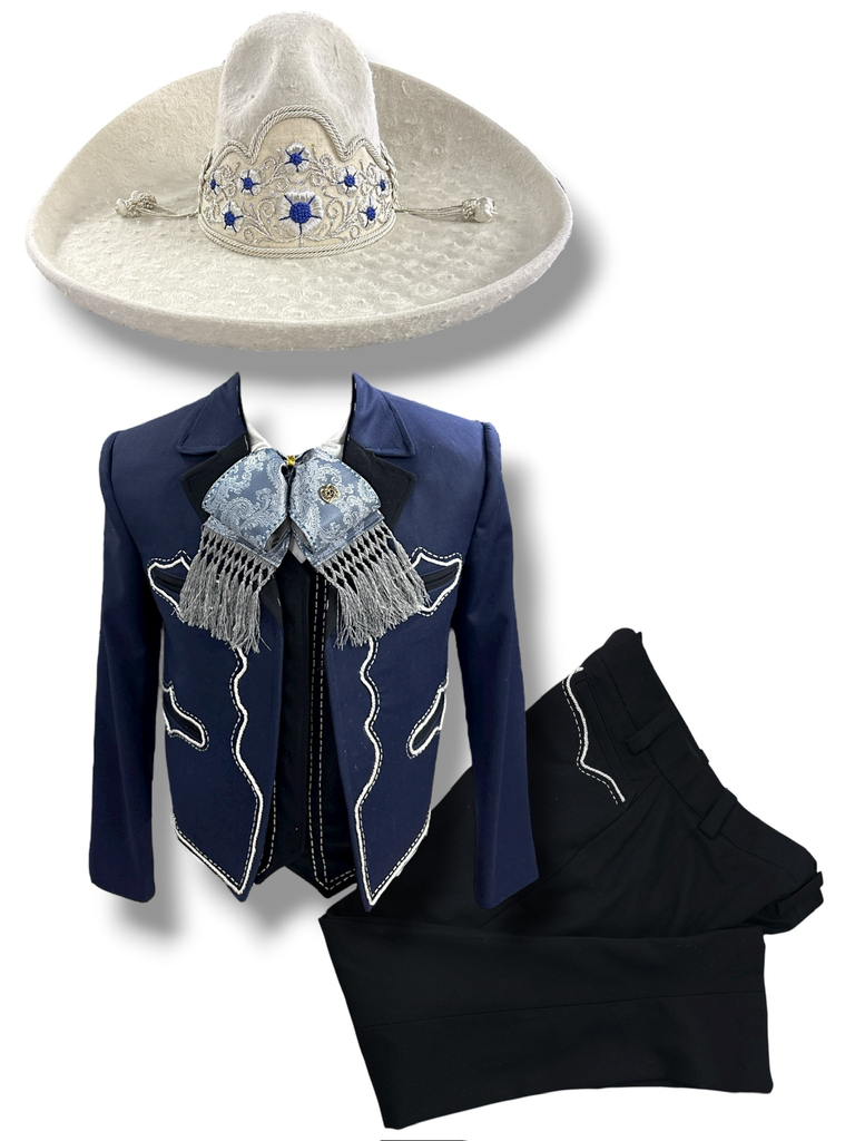 TRAJE-S LISTON AZUL GALA COMPLETA VC TALLA M, 36X30