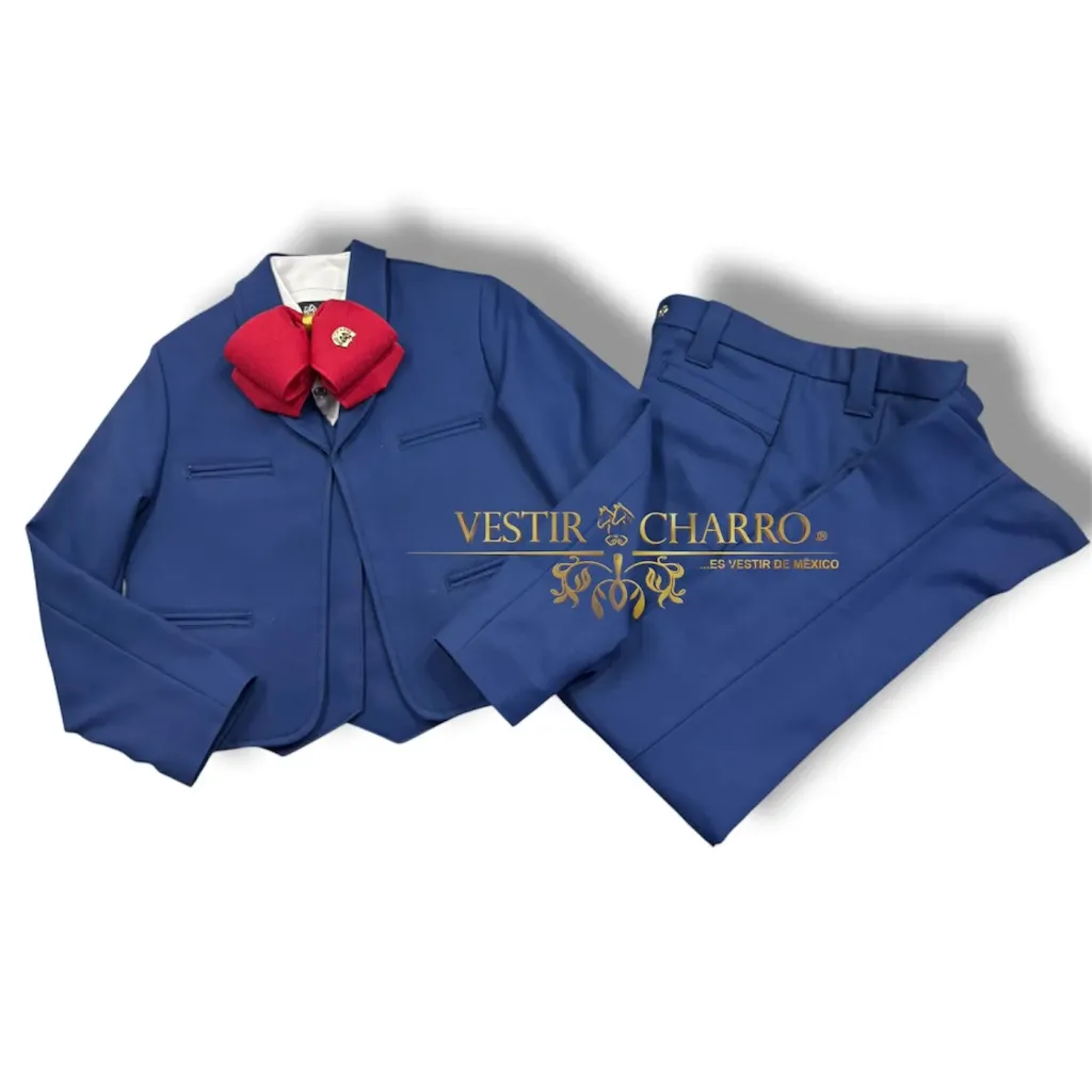 01 TRAJE NIÑO AZUL TALLA 10, 10X12 LISO GALA COMPLETA ECONOMICA