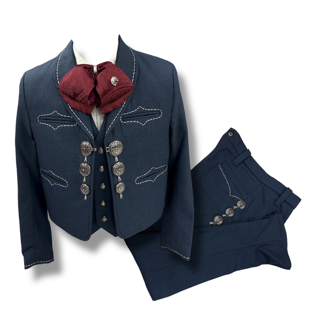 TRAJE PESPUNTE AZUL MEDIA GALA TALLA S, 36X32