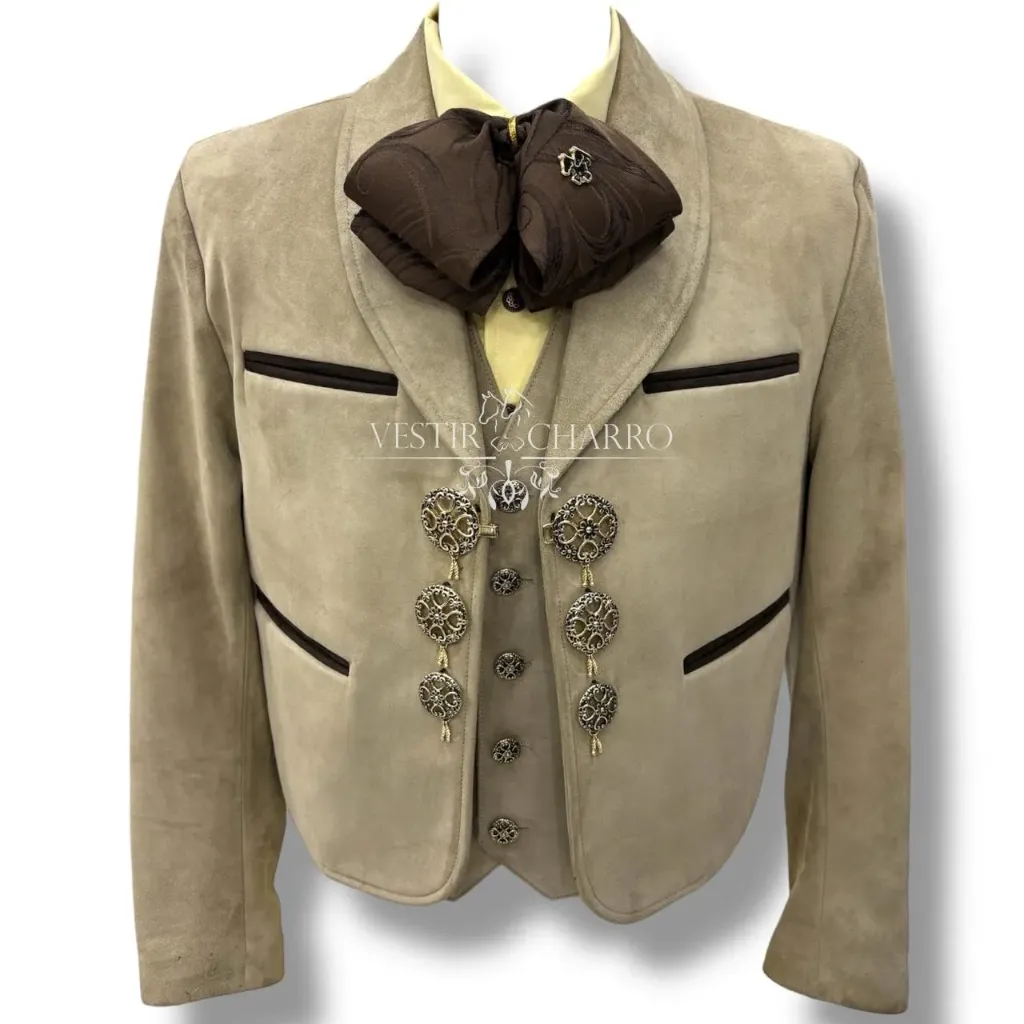 CHALECO Y CHAQUETILLA PIEL ANTE BOTONADURA TALLA M