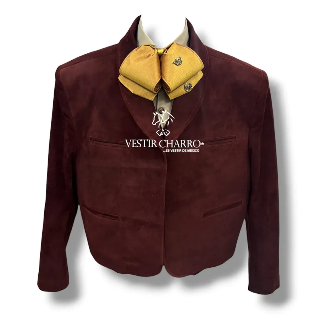 CHALECO Y CHAQUETILLA EN PIEL ANTE CON BOTONADURA 2XL