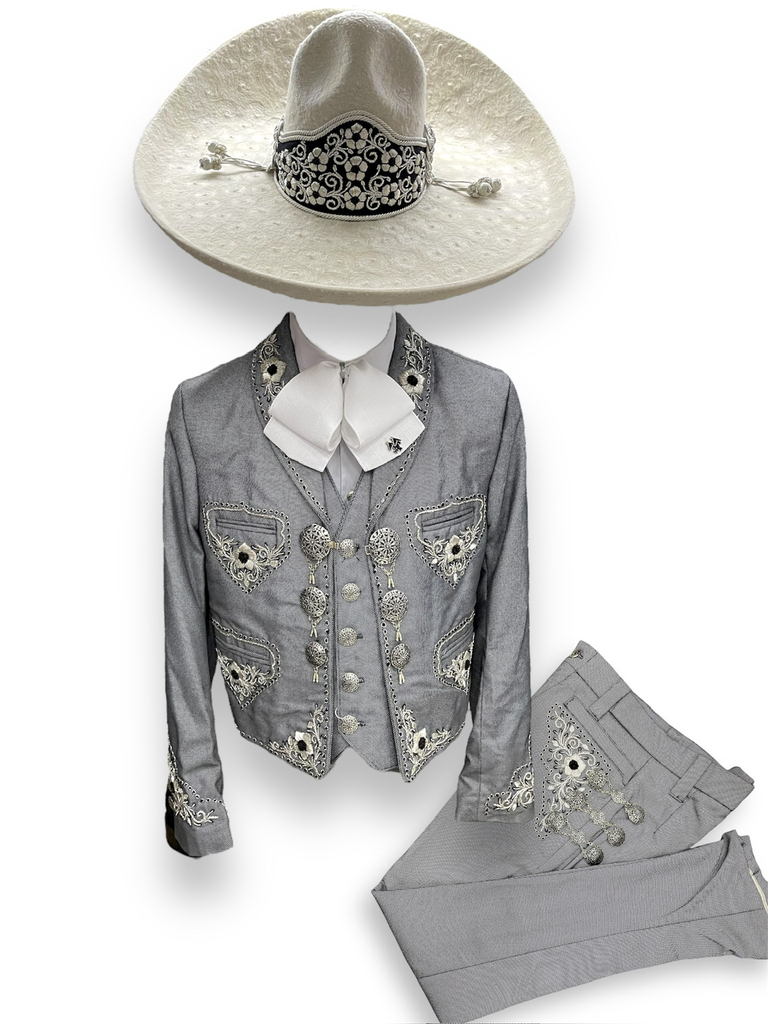 TRAJE CANUTILLO GRIS OJO DE PERDIZ MEDIA GALA TALLA S, 32X32