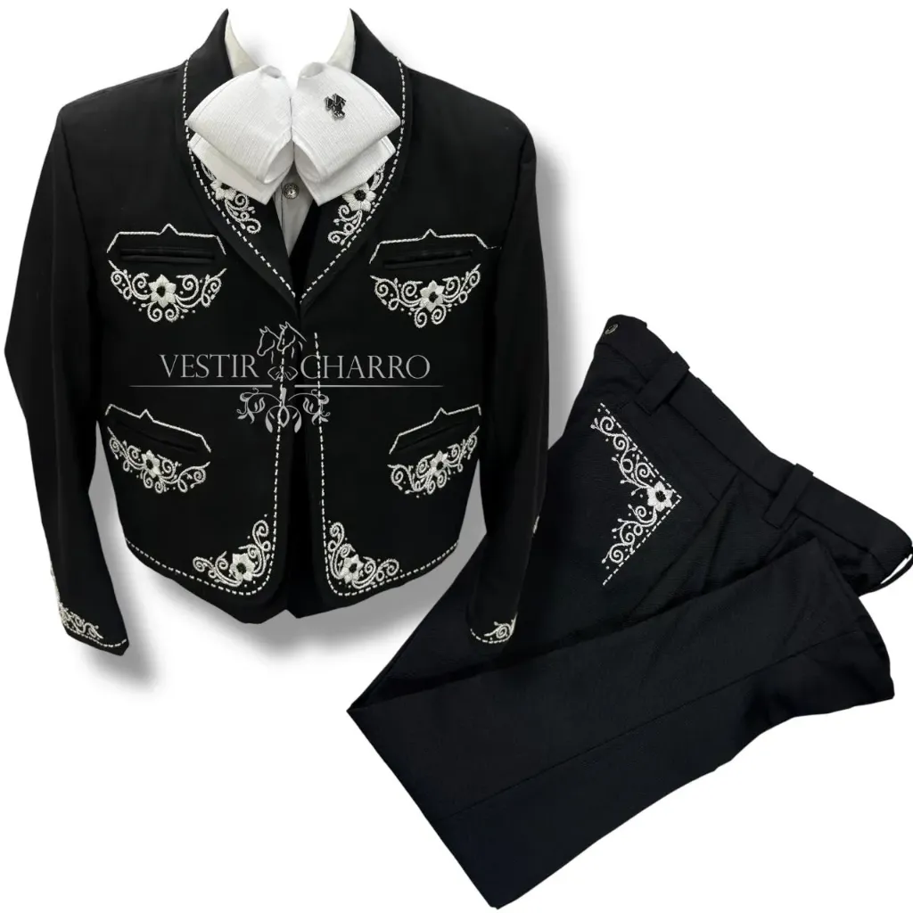 TRAJE CANUTILLO NEGRO GALA COMPLETA TALLA L, 36X32