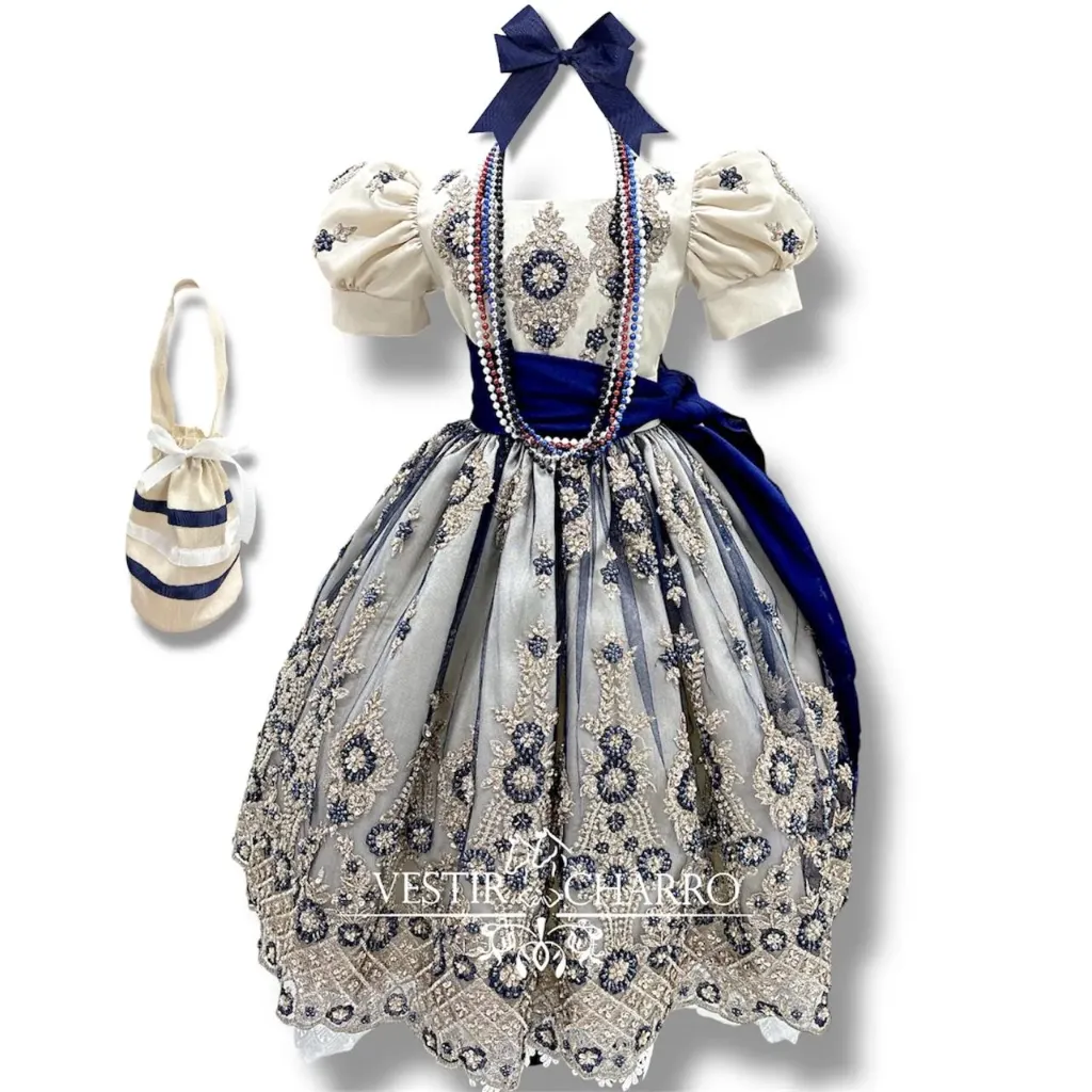 VESTIDO BORDADO EN TELA INDÚ TALLA 3