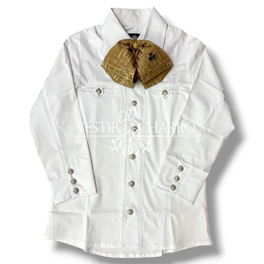 CAMISA LISA NIÑO TALLA 5 (Blanco)