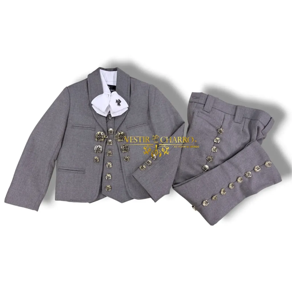 02 TRAJE NIÑO GRIS TALLA 4, PANTALON 4 GALA COMPLETA ECONOMICA