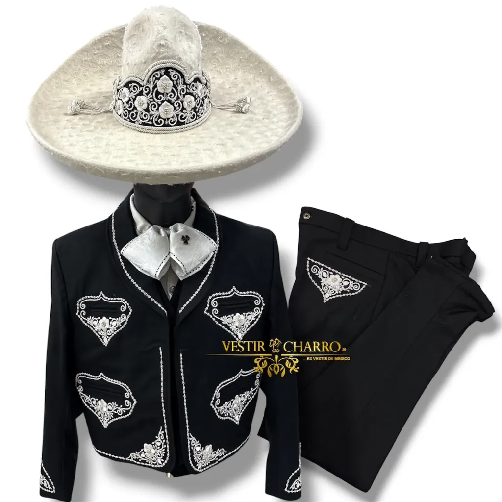 TRAJE CANUTILLO NEGRO GALA COMPLETA TALLA XL, 38X32