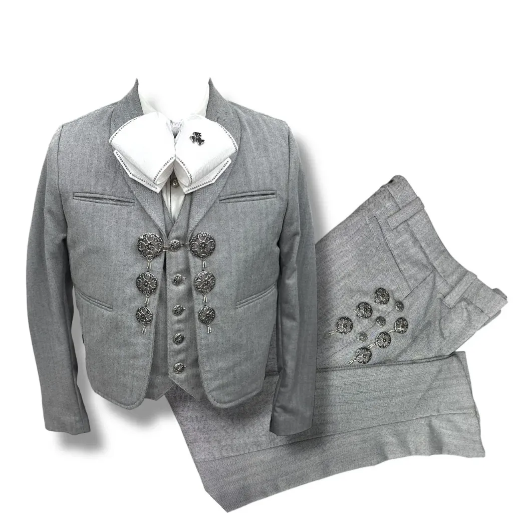 01 TRAJE GRIS TALLA S, 32X32 MEDIA GALA ECONOMICA
