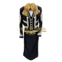 01 TRAJE DAMA NEGRO TALLA M, FALDA M BORDADO HILO GALA COMPLETA CHAPEADA EN PLATA