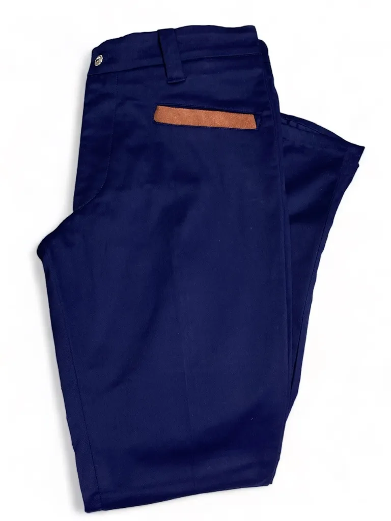 PANTALON STRETCH ADULTO 38X34 (Azul marino con vivos)