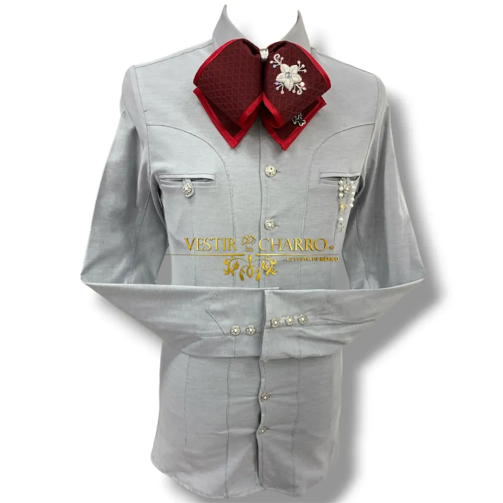 CAMISA LISA ADULTO TALLA 32 (Gris claro)