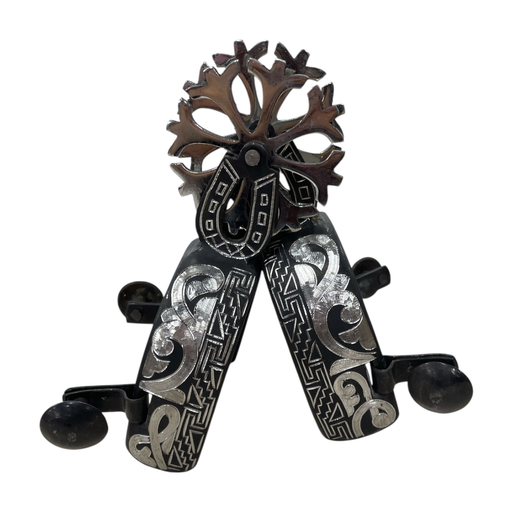 ESPUELA PAVONADA NEGRA CON RODAJA ANCHA